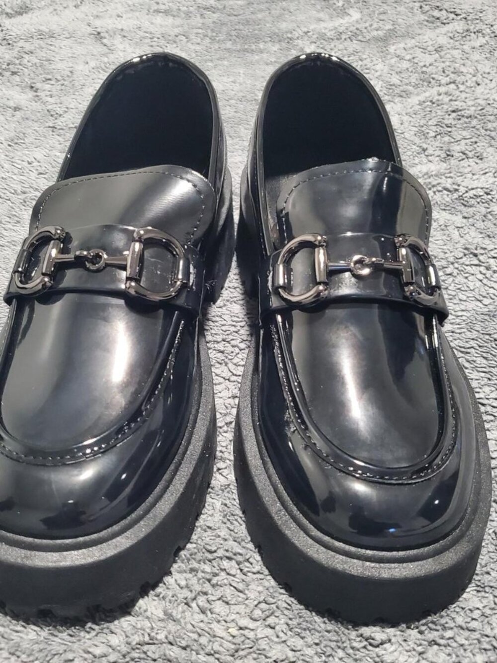 🖤 NEW Fashion Nova Chunky Patent Horsebit Loafers (Size 10) 🖤